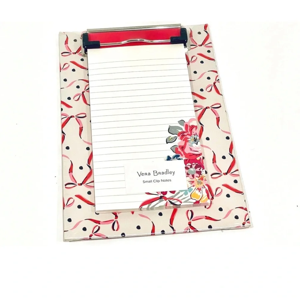 NWT VERA BRADLEY SMALL CLIP NOTES PRETTY POSIES 50 SHEETS